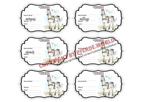 Aufkleber für Futterschüsseln - Kutsch- und Fahrpferd