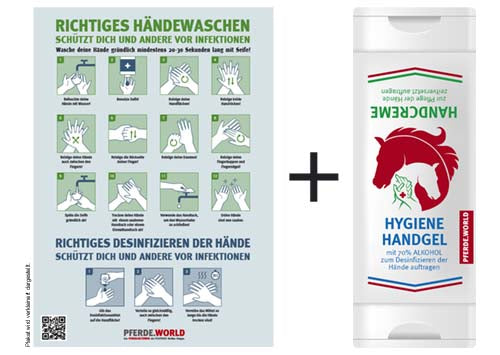 Richtiges Händewaschen und desinfizieren - Plakat & Hinweisschild