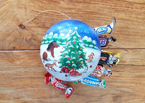 Weihnachtskugel Ø 10 cm No.2 - Nostalgische Verpackung aus Pappe zum Befüllen