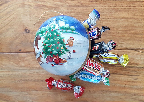 Weihnachtskugel Ø 10 cm No.2 - Nostalgische Verpackung aus Pappe zum Befüllen