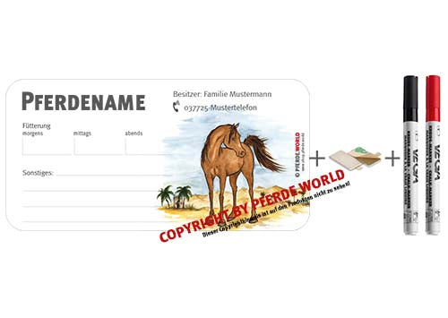 Magnetische individuelle Stalltafel für den Stallmanager - Araber