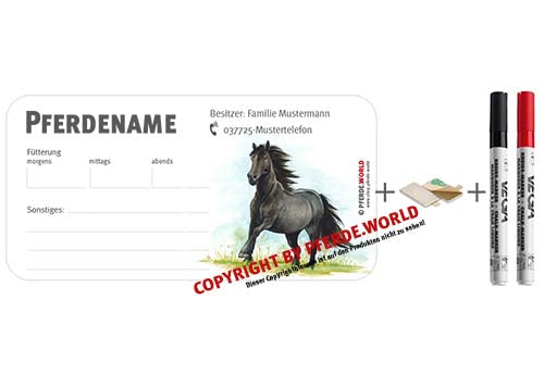 Magnetische individuelle Stalltafel für den Stallmanager - Fell Pony (dynamisch)
