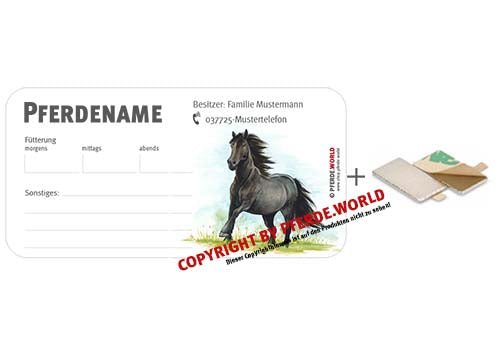 Magnetische individuelle Stalltafel für den Stallmanager - Fell Pony (dynamisch)