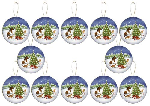 Weihnachtskugel Ø 10 cm No.2 - Nostalgische Verpackung aus Pappe zum Befüllen