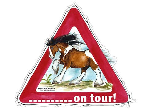 Aufkleber Tinker on Tour mit individuellem Namen des Pferdes