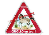 Aufkleber Criollo on Tour für Pferdeanhänger