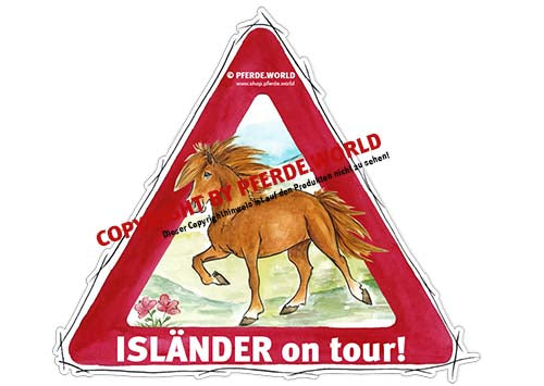 Aufkleber Isländer on Tour für Pferdeanhänger