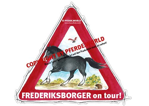 Aufkleber Frederiksborger on Tour für Pferdeanhänger