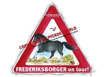 Aufkleber Frederiksborger on Tour für Pferdeanhänger