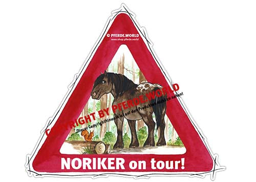 Aufkleber Noriker on Tour (Version Wald)