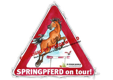 Aufkleber Springpferd on Tour