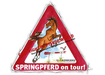 Aufkleber Springpferd on Tour
