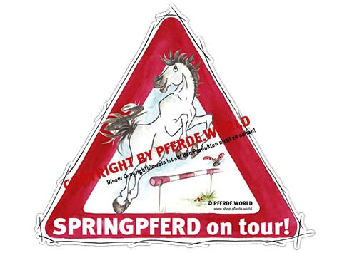 Aufkleber Springpferd on Tour