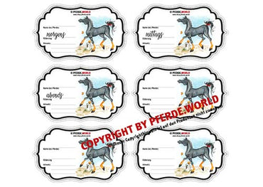 Aufkleber für Futterschüsseln - Dressurpferd