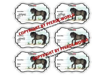 Aufkleber für Futterschüsseln - Fell Pony