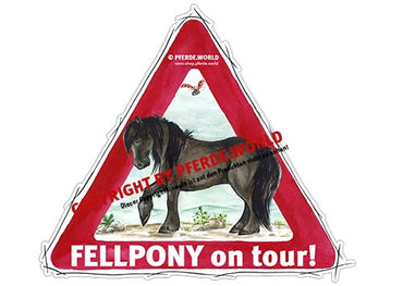 Aufkleber Fell Pony on Tour für Pferdeanhänger