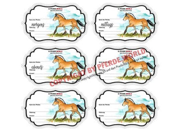 Aufkleber für Futterschüsseln - Fjordpferd