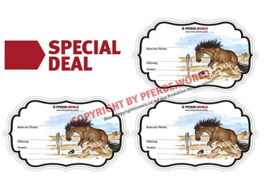 Aufkleber für Futterschüsseln - Quarterhorse Sliding Stopp