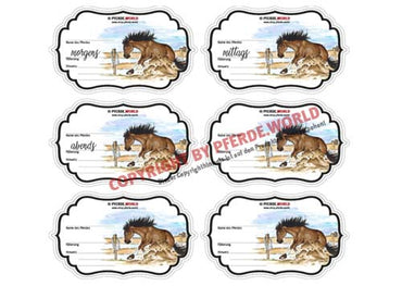 Aufkleber für Futterschüsseln - Quarterhorse Sliding Stopp