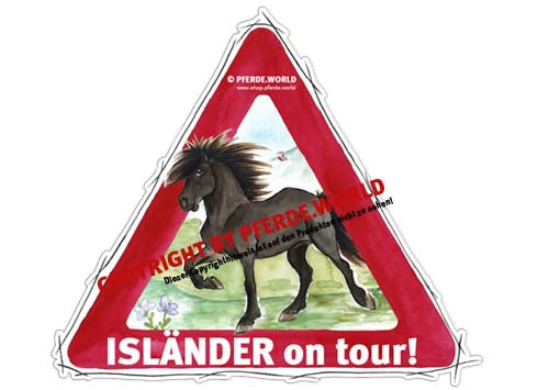 Aufkleber Isländer on Tour für Pferdeanhänger