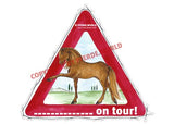 Aufkleber Andalusier / PRE on Tour mit individuellem Namen des Pferdes