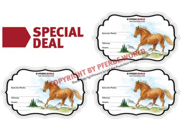 Aufkleber für Futterschüsseln - Freiberger mit Stehmähne