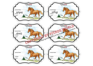 Aufkleber für Futterschüsseln - Freiberger mit Stehmähne