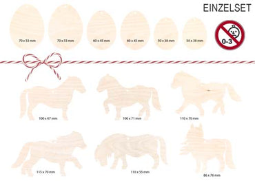 Baumschmuck Ponys + Ostereier zum creativen Gestalten