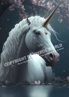 Einhorn mit Blüten - Illustration