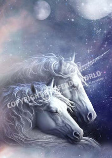 Träumende Einhörner - Illustration