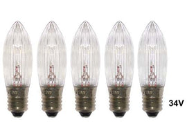 Riffelkerze, 34V, 3Watt, E10 für 7flammige Schwibbogen / Lichterbogen