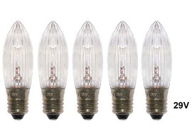 Riffelkerze, 29V, 3Watt, E10 für 9flammige Schwibbogen / Lichterbogen