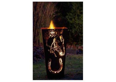 Feuerkorb mit gelasertem Pferd