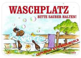 Waschplatz - bitte sauber halten! Hinweisschild