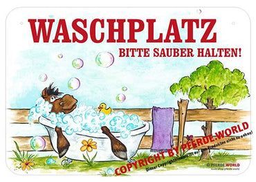 Waschplatz - bitte sauber halten! Hinweisschild