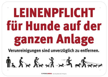 Leinenpflicht für Hunde - Hinweisschild