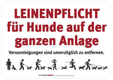 Leinenpflicht für Hunde - Hinweisschild