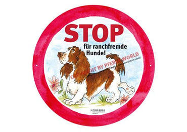 STOP für anlagenfremde Hunde - Hinweisschild