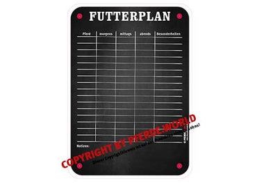 Magnetischer Futterplan für 16 Pferde mit Zubehör