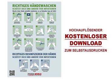 Richtiges Händewaschen und desinfizieren - Plakat & Hinweisschild