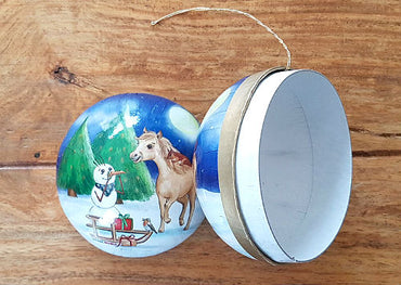 Weihnachtskugel Ø 8 cm No.1 - Nostalgische Geschenkverpackung aus Pappe zum Befüllen
