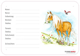 Boxenschild Haflinger 300 x 210 mm mit Tierarzt und Hufschmied