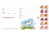 Boxenschild / Stalltafel mit Aufklebern für Fütterungsverbote Tennessee Walking Horse