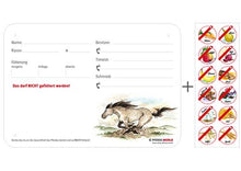 Laden Sie das Bild in den Galerie-Viewer, Boxenschild / Stalltafel mit Aufklebern für Fütterungsverbote Mustang