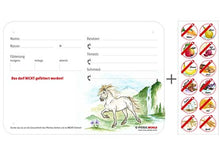 Laden Sie das Bild in den Galerie-Viewer, Boxenschild / Stalltafel mit Aufklebern für Fütterungsverbote Isländer