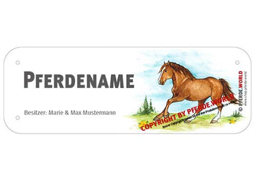 Boxenschild / Stalltafel Westfale mit individuellem Namen 200 x 70 mm