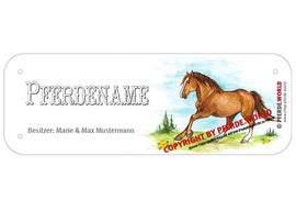 Boxenschild / Stalltafel Westfale mit individuellem Namen 200 x 70 mm