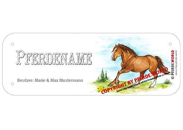 Boxenschild / Stalltafel Westfale mit individuellem Namen 200 x 70 mm