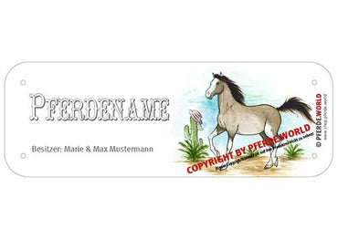 Boxenschild / Stalltafel Criollo mit individuellem Namen 200 x 70 mm