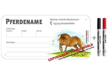Abwischbares Boxenschild / Stalltafel - Noriker